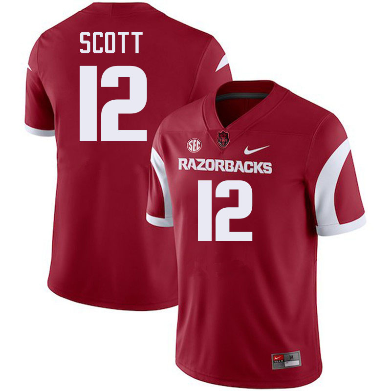 Clyde Scott Arkansas Jersey,Arkansas Razorbacks #12 Clyde Scott Jersey Youth College-Retro Cardinal